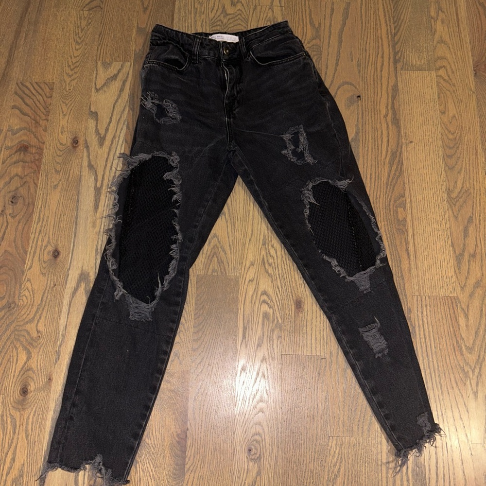Distressed Black Jeans